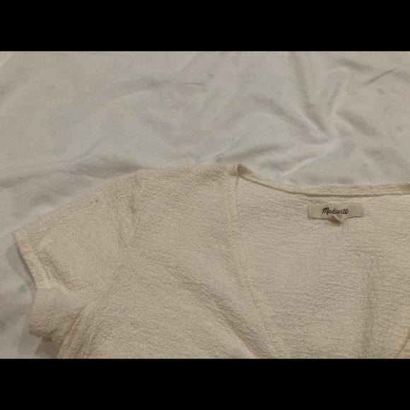 Madewell Wrap-Tie Top Vintage J2858 Bleached Linen XXS - Picture 6 of 6